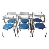 6 chaises collection "Lune d'Argent", Pascal Mourgue, design 1985