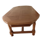 Golden oak dining table