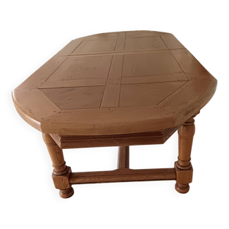 Golden oak dining table