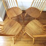 4 Ercol chairs natural wood