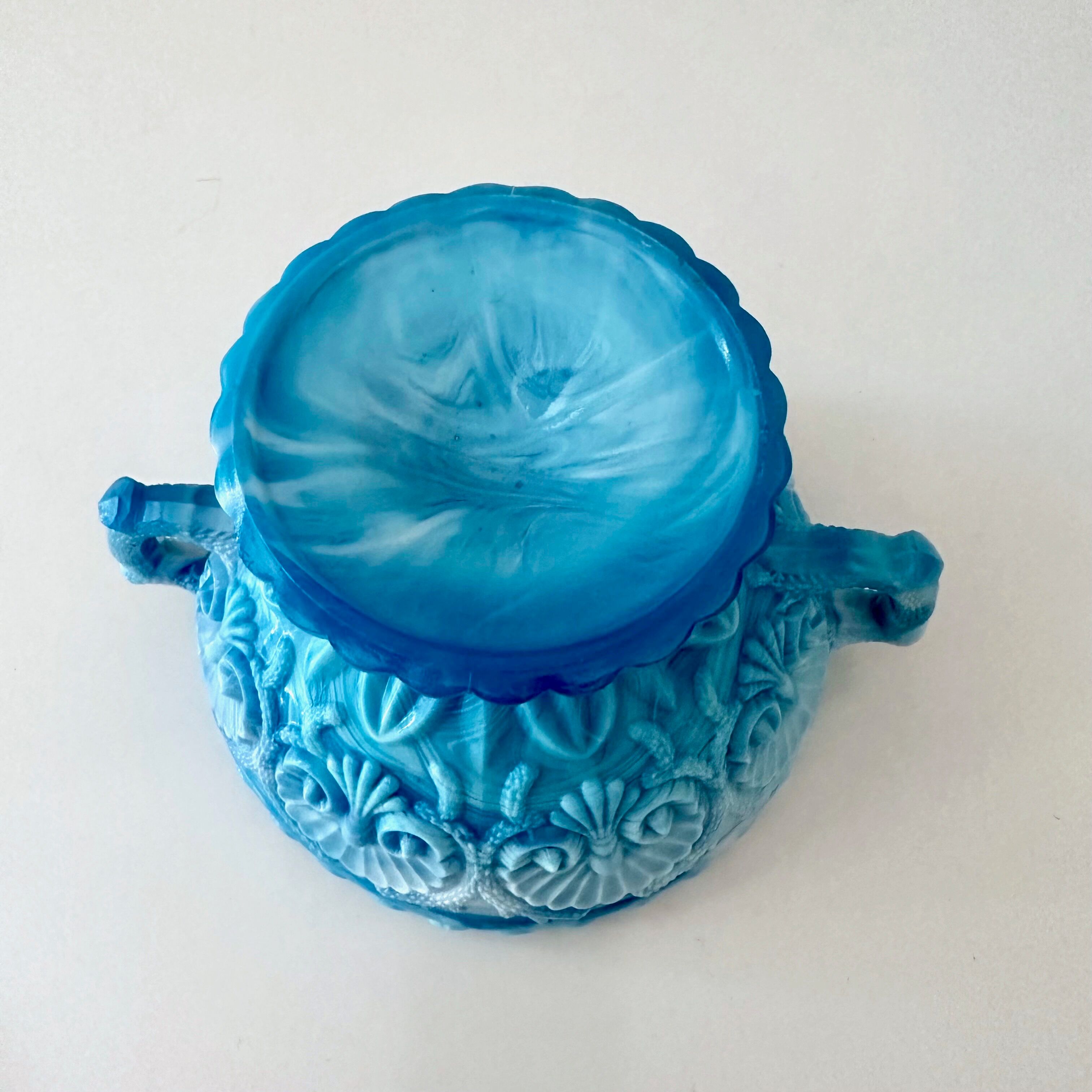 Victorian blue malachite glass bowl, Davidson