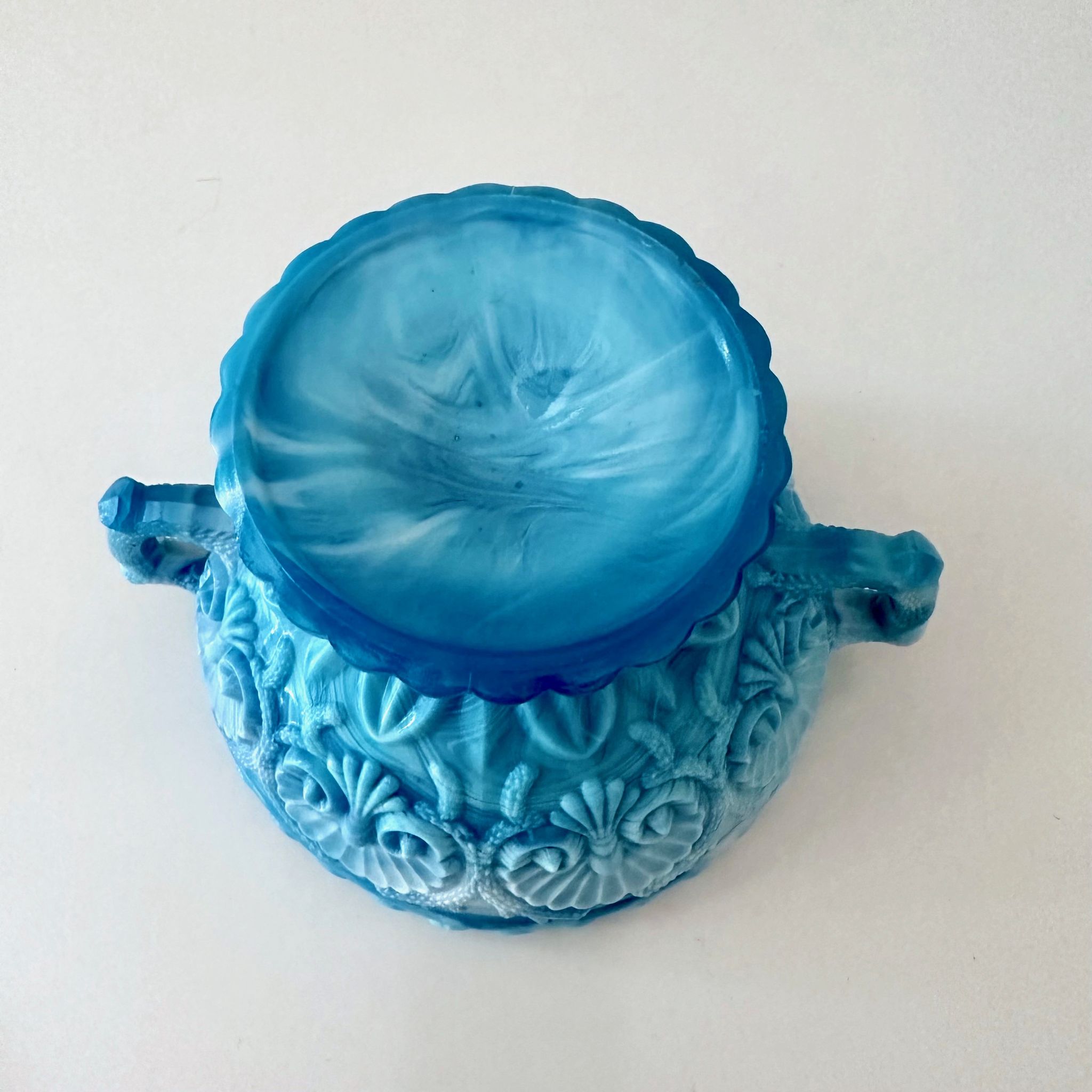 Victorian blue malachite glass bowl, Davidson