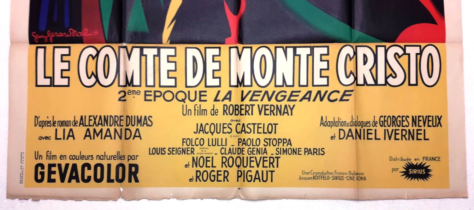 Original cinema poster "The Count of Monte Cristo " 1954 Jean Marais...