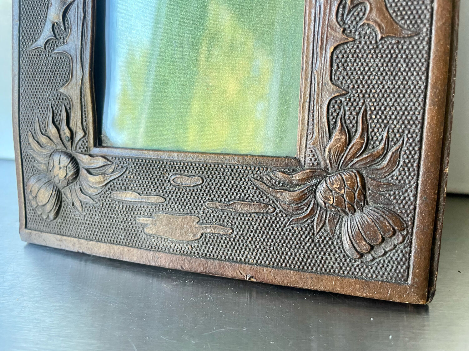Art nouveau frame carved wood