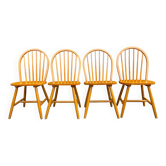 4 vintage Scandinavian style wooden chairs
