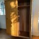 Large vintage Scandinavian wardrobe with two sliding doors.