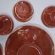 Glazed terracotta dessert service from alsace