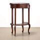 Antique walnut coffee table with decorations, Italy, 19th century.