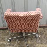 Vintage armchair 1970 chrome and velvet Wilhelm Ritz