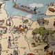 Old illustrated map of Normandy 1935 - JP Pinchon