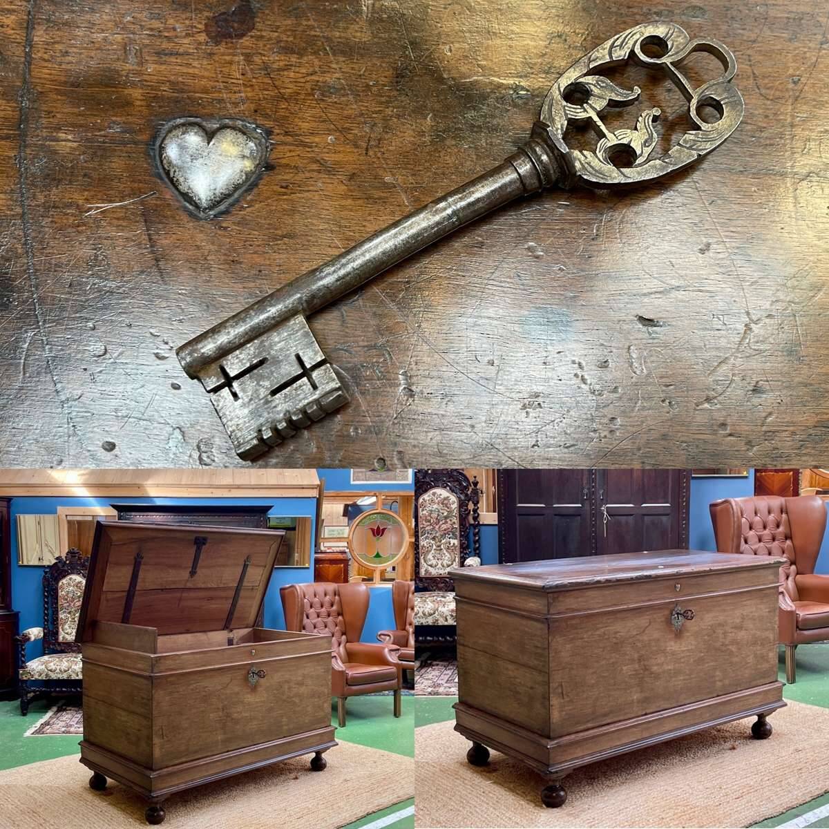 18th century walnut wedding chest