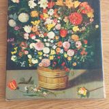 Impression sur toile bouquet de fleurs au colimaçon 1964 braun et cie