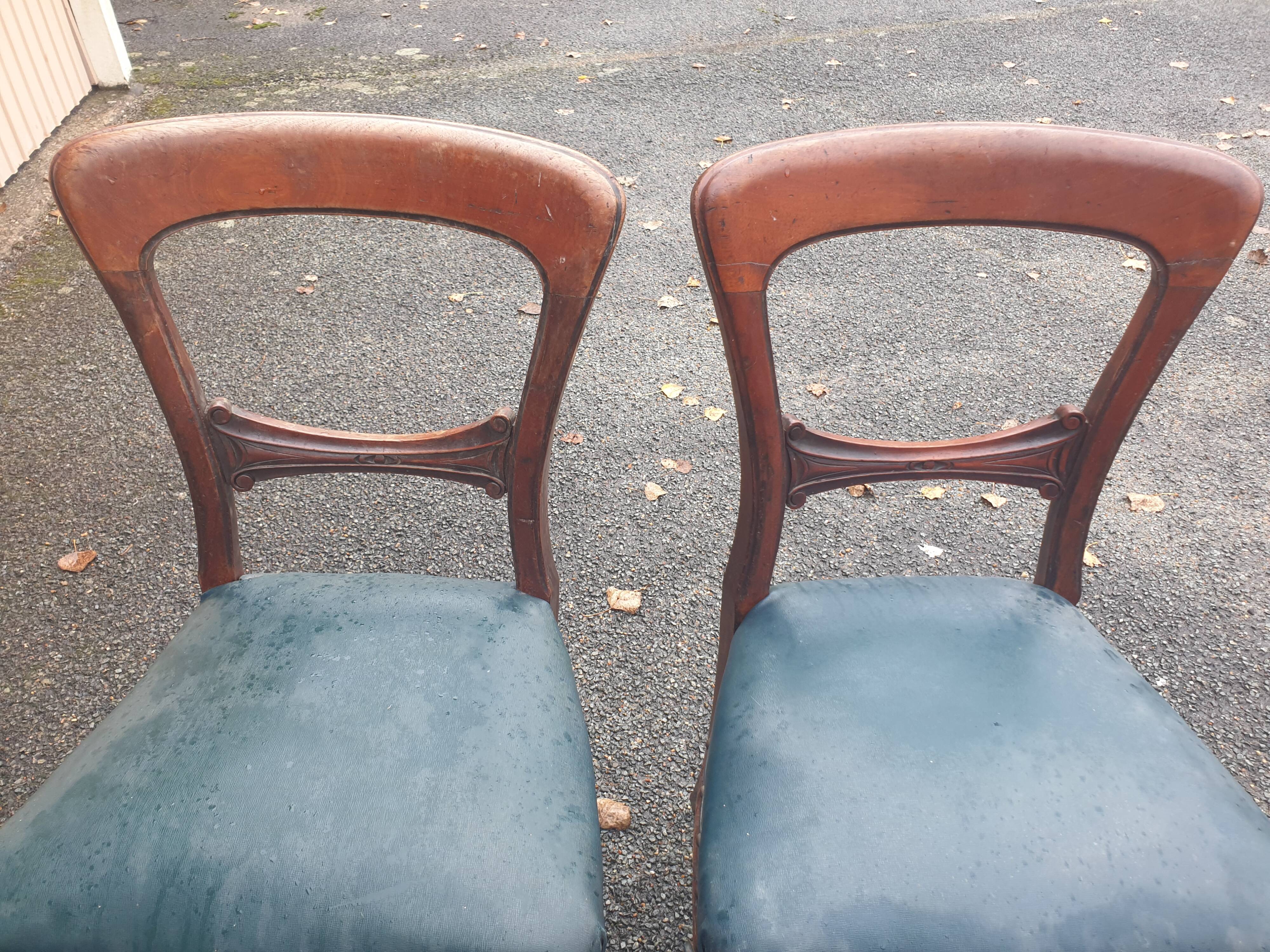 Pair of 19th century Restoration period armchairs