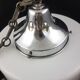 Art deco, metal and opaline hanging lamp