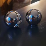 2 boutons boule laiton chromé 35mm