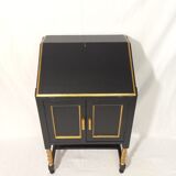 Small secretary with black and gold lid