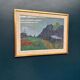 Original Swedish Gouache – "Landscape" by Willy Lindeberg – Signed – Vintage and Framed – 54.5 × 41.5 cm (21.5" × 16.3")