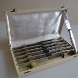 12 couteaux de table manches métal argenté & lames inox 22 cm