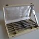12 table knives silver metal handles & stainless steel blades 22 cm