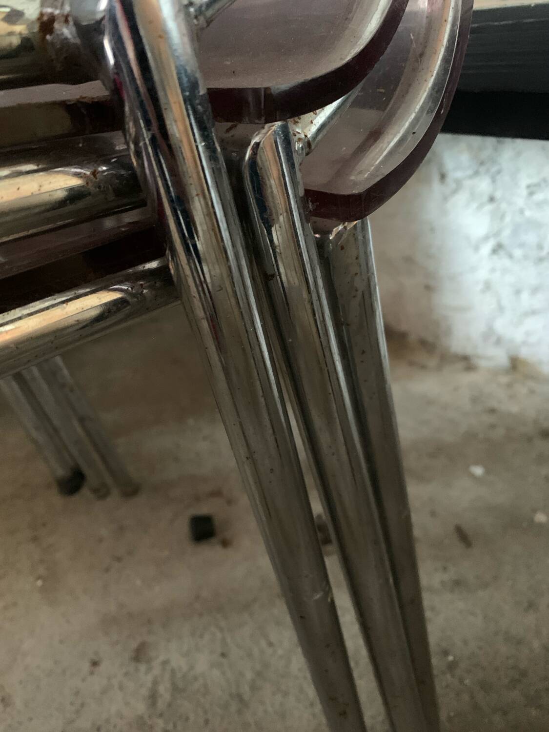 Set of 4 plexiglass chairs