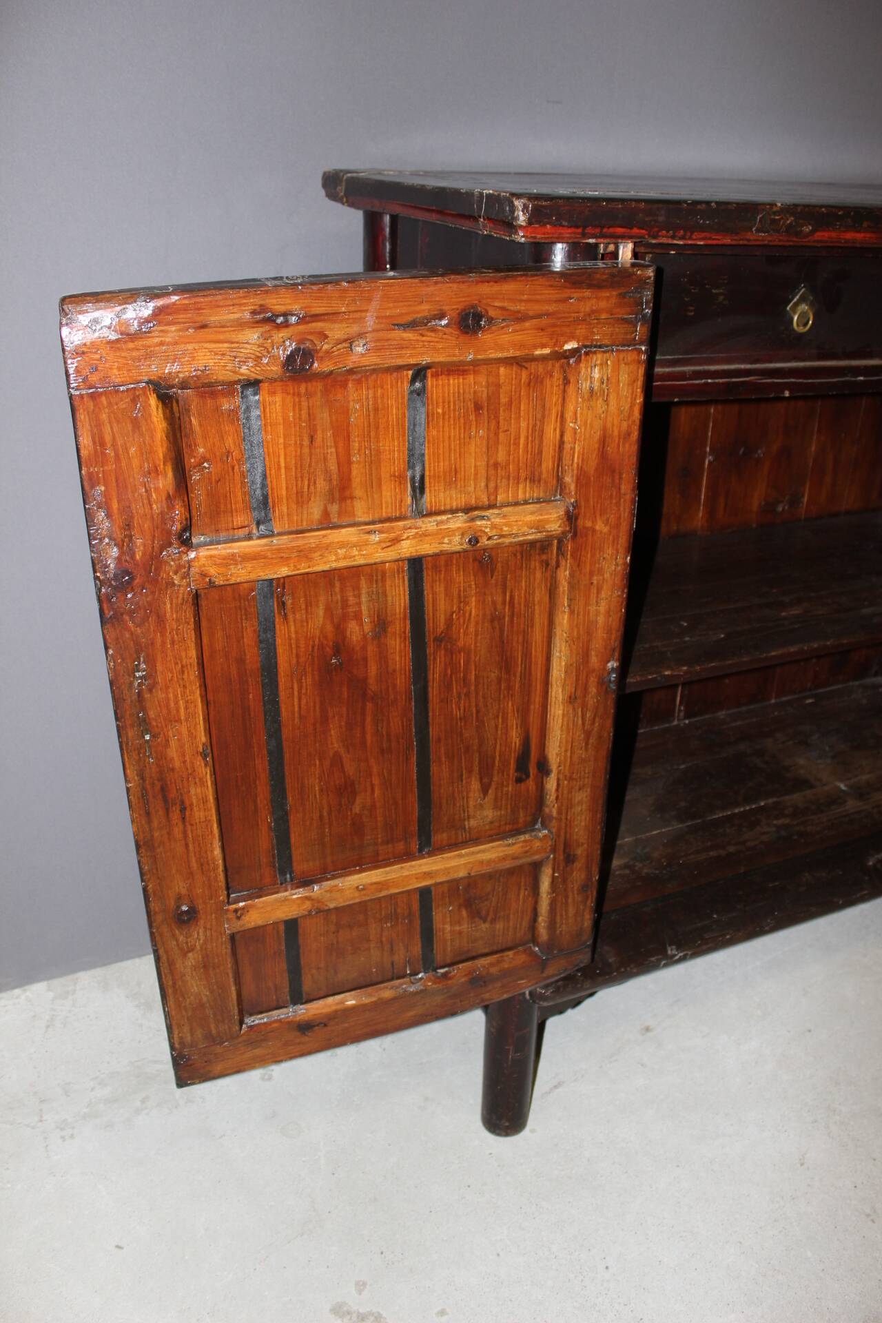 Chinese Lacquered Wood Cabinet Circa 1900
