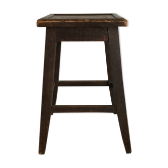 Tabouret ancien en bois de campagne