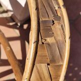 Chestnut braid armchairs from the 70s