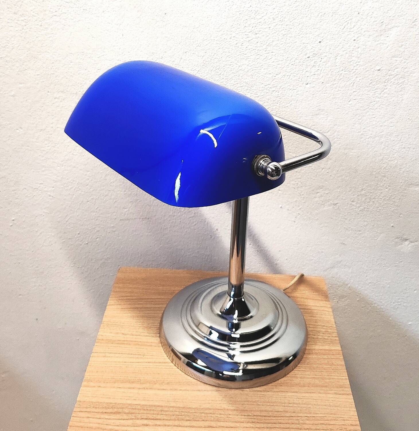 Blue banker's lamp