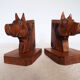 Wooden dog bookends