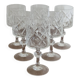 6 stemmed cut crystal water glasses