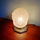 Art Deco night light in nickel-plated bronze and frosted glass, 1920.