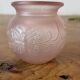 Small pink opaline vase with butterfly motif