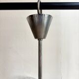 5-light chandelier in chromed metal and cracked glass