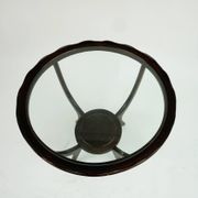 Italian round coffee table from the 1950s with a glass top, attributed to Carlo di Carli.