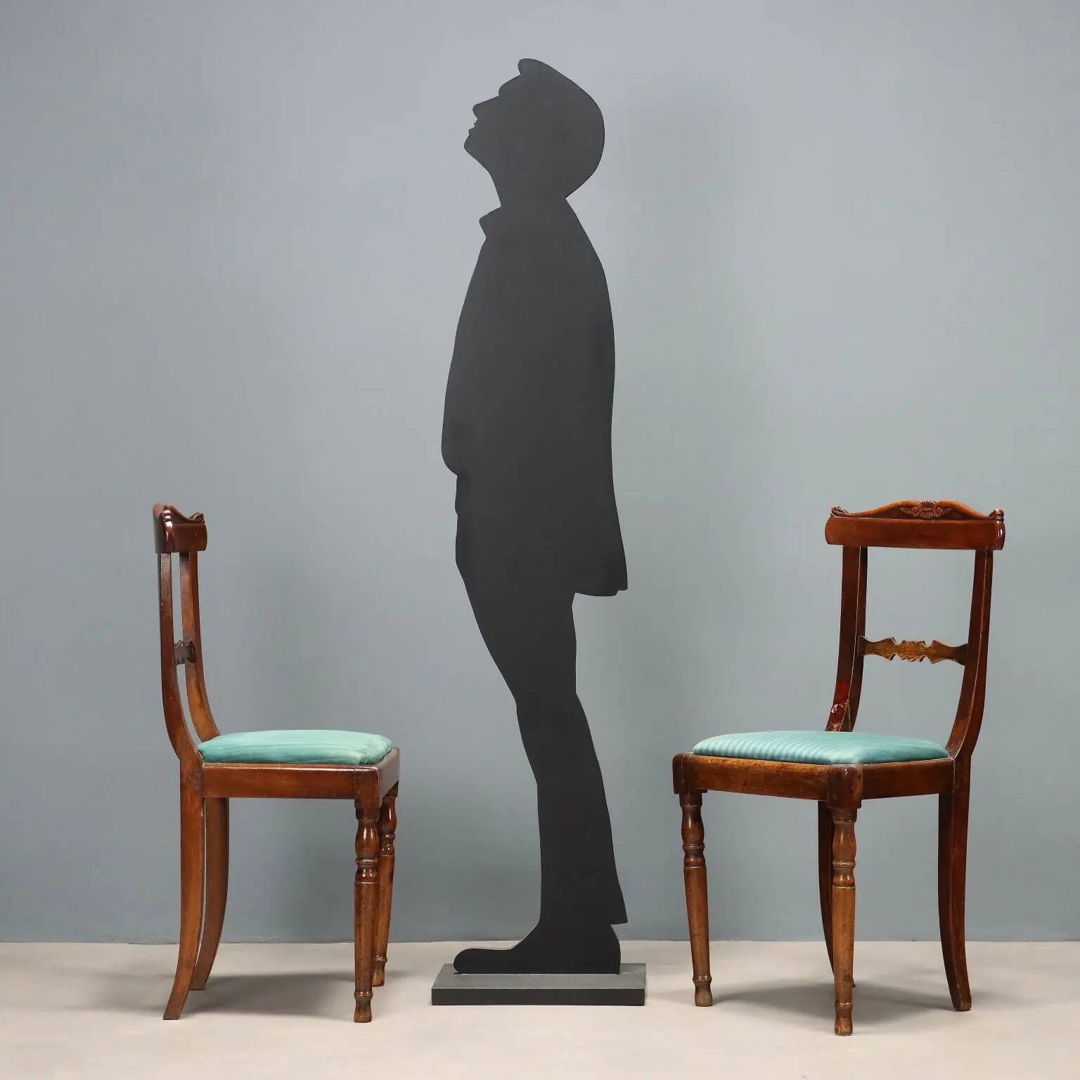 Antique Louis-Philippe walnut chairs with upholstered seats, 19th century.