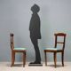 Antique Louis-Philippe walnut chairs with upholstered seats, 19th century.