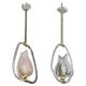 Set of 2 Pink and Transparent Murano Glass Chandelier by Barovier e Toso, 1950s