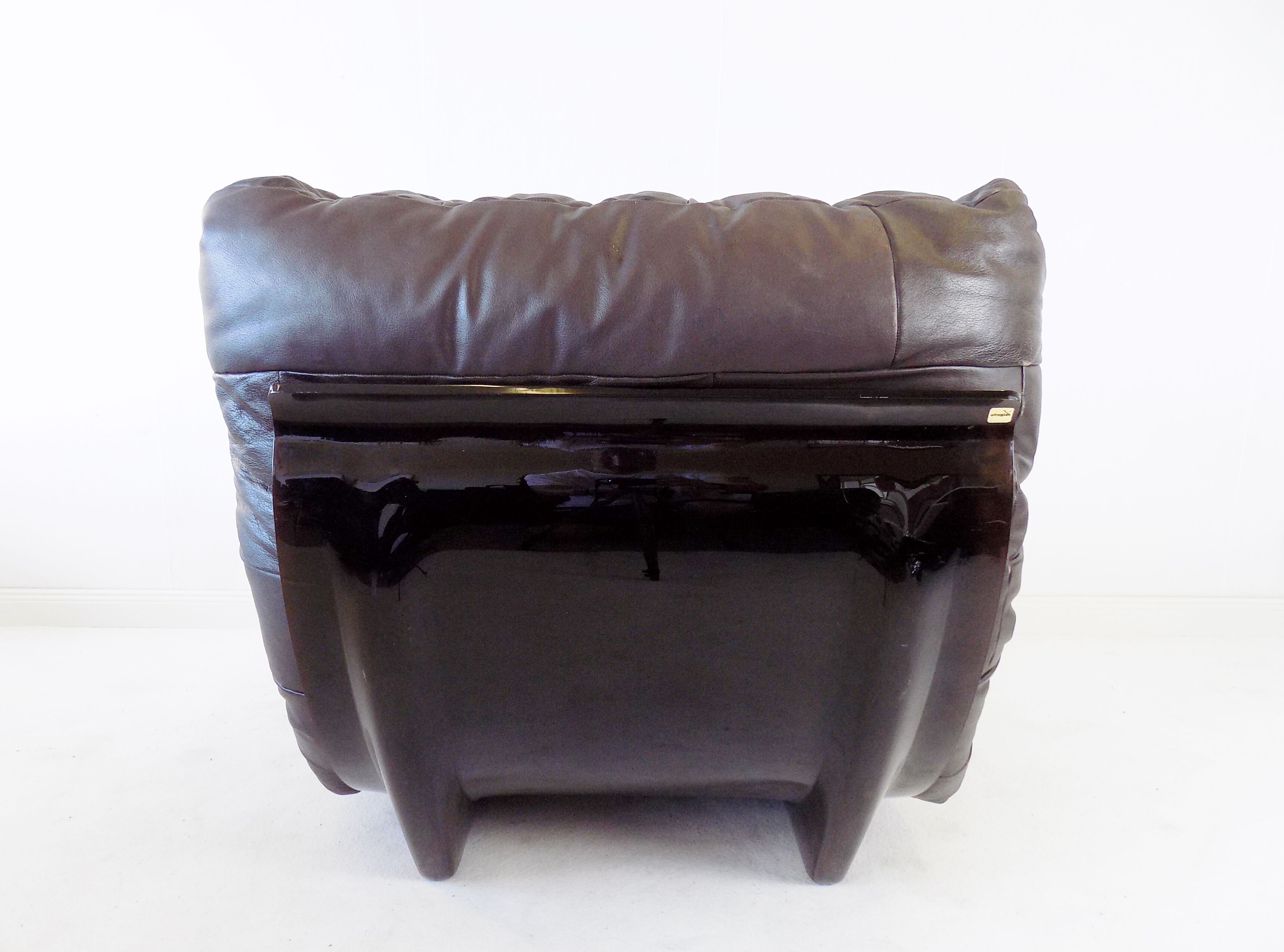Ligne Roset Marsala brown leather armchair by Michel Ducaroy