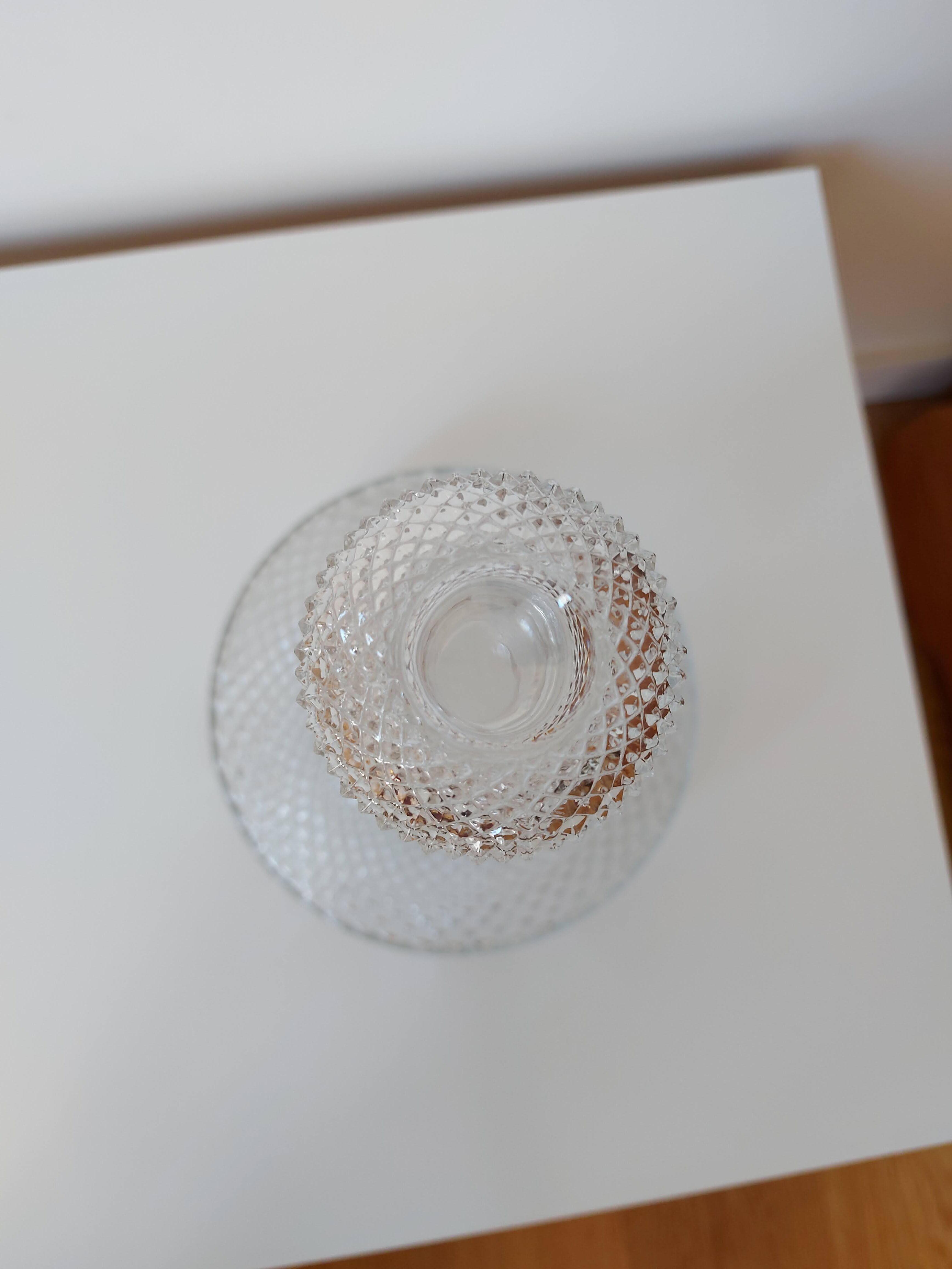 Chiseled glass decanter