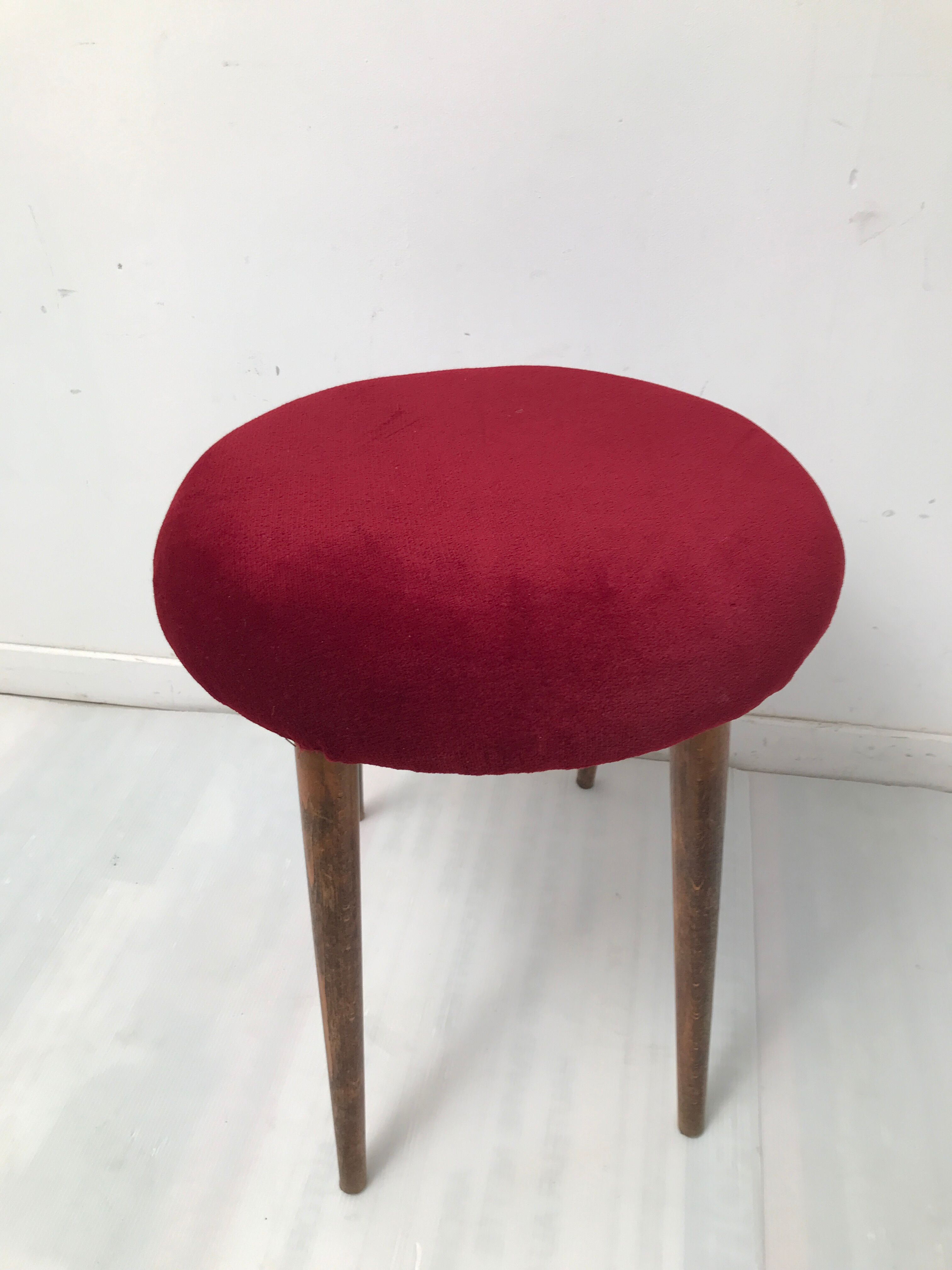 Tabouret de piano tissu velours vintage