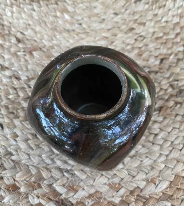 Vase in marbled glazed earthenware, Savoie