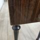 Paire de tables de chevet des années 60 avec porte à abattant et plateau en verre bleu