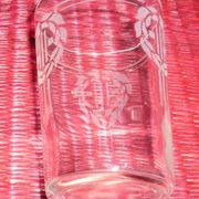 Old sandblasted glasses with laurel wreaths x6
