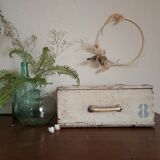 Old wooden box patinated white