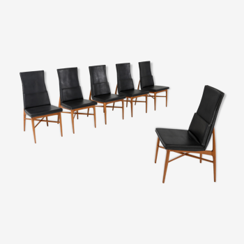 Chaises de salle à manger "Madison" de De Coene en noyer - années 1960