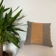 Bi-sided cushion gray wool yoke orange fabric