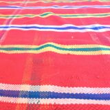 Vintage checkered blanket from Morocco - 179 x 214 cm