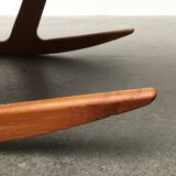 Mid-century model 100 rocking chair in Danish teak by Søren Georg Jensen for Kubus Møbler, 1960s.