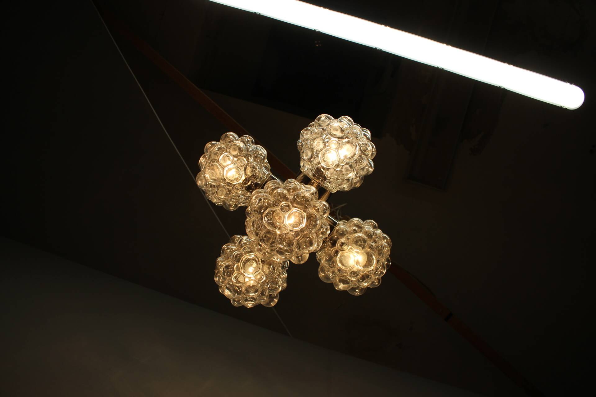 Bubble glass chandelier by Kamenický Šenov, Czechoslovakia, 1970s