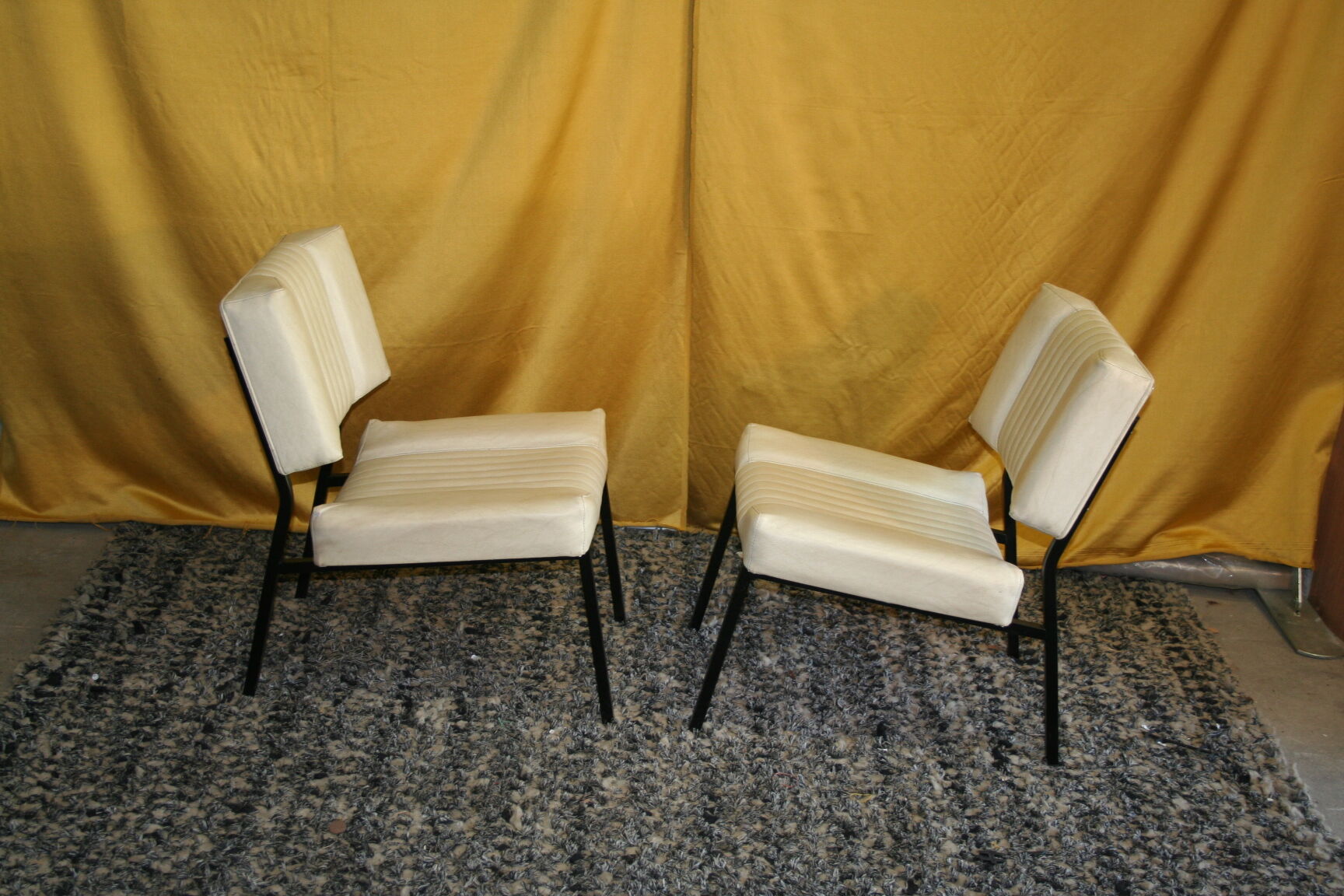 Pair of vintage low armchairs